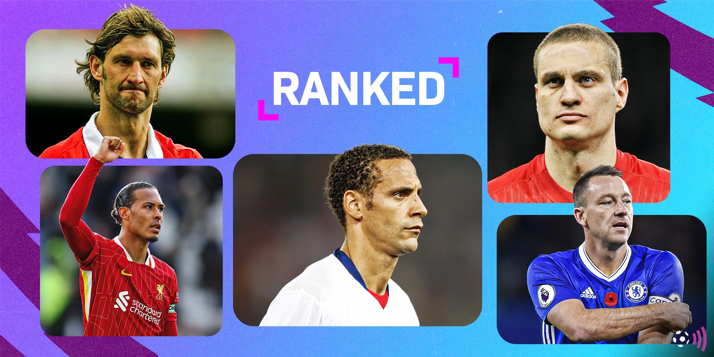 Bảng xếp hạng hoặc danh sách các trung vệ xuất sắc nhất lịch sử Premier League, bối cảnh so sánh với Ledley King, Rio Ferdinand và Nemanja Vidic.