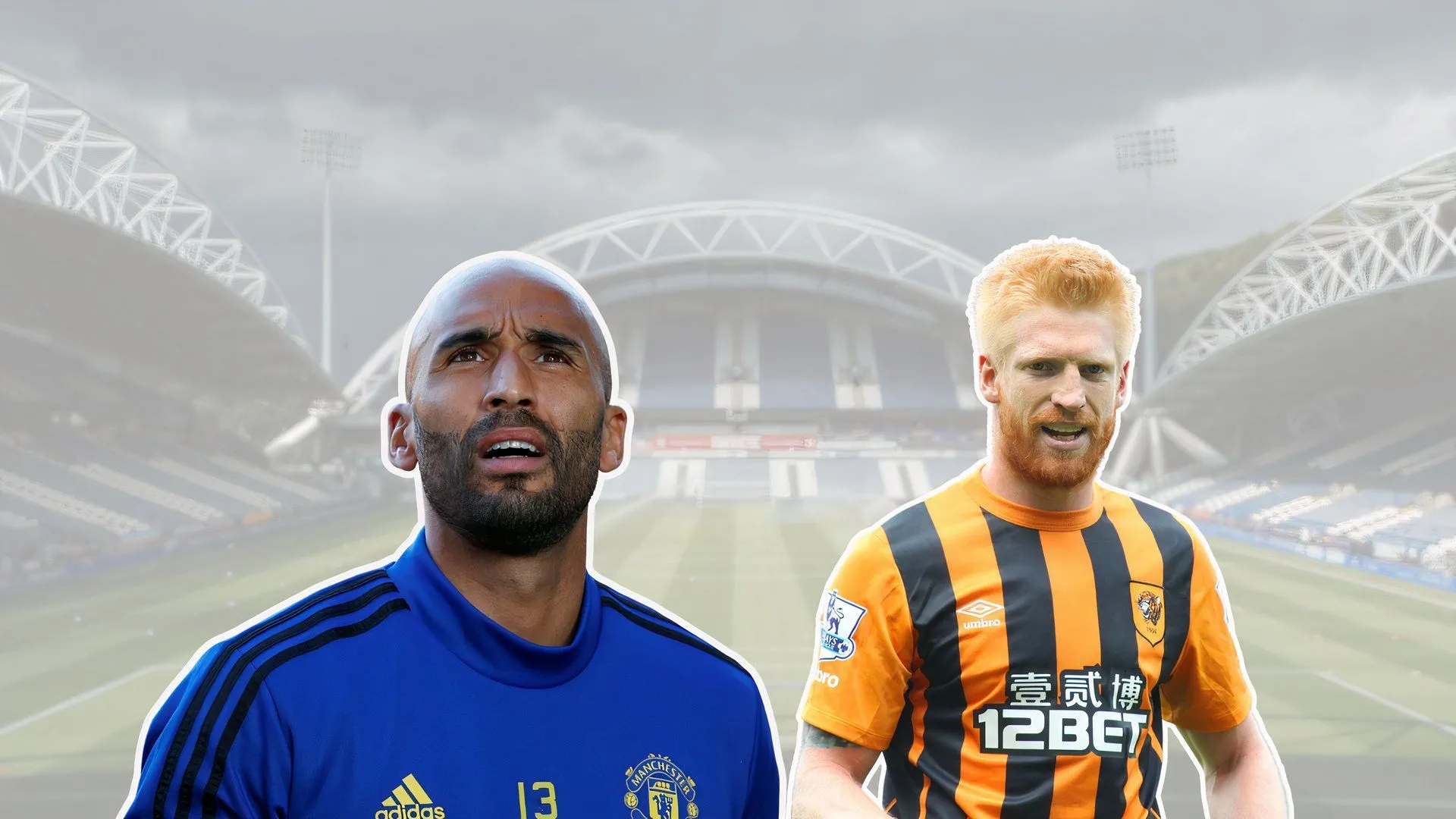 HLV Lee Grant cùng Paul McShane tại sân vận động Huddersfield Town