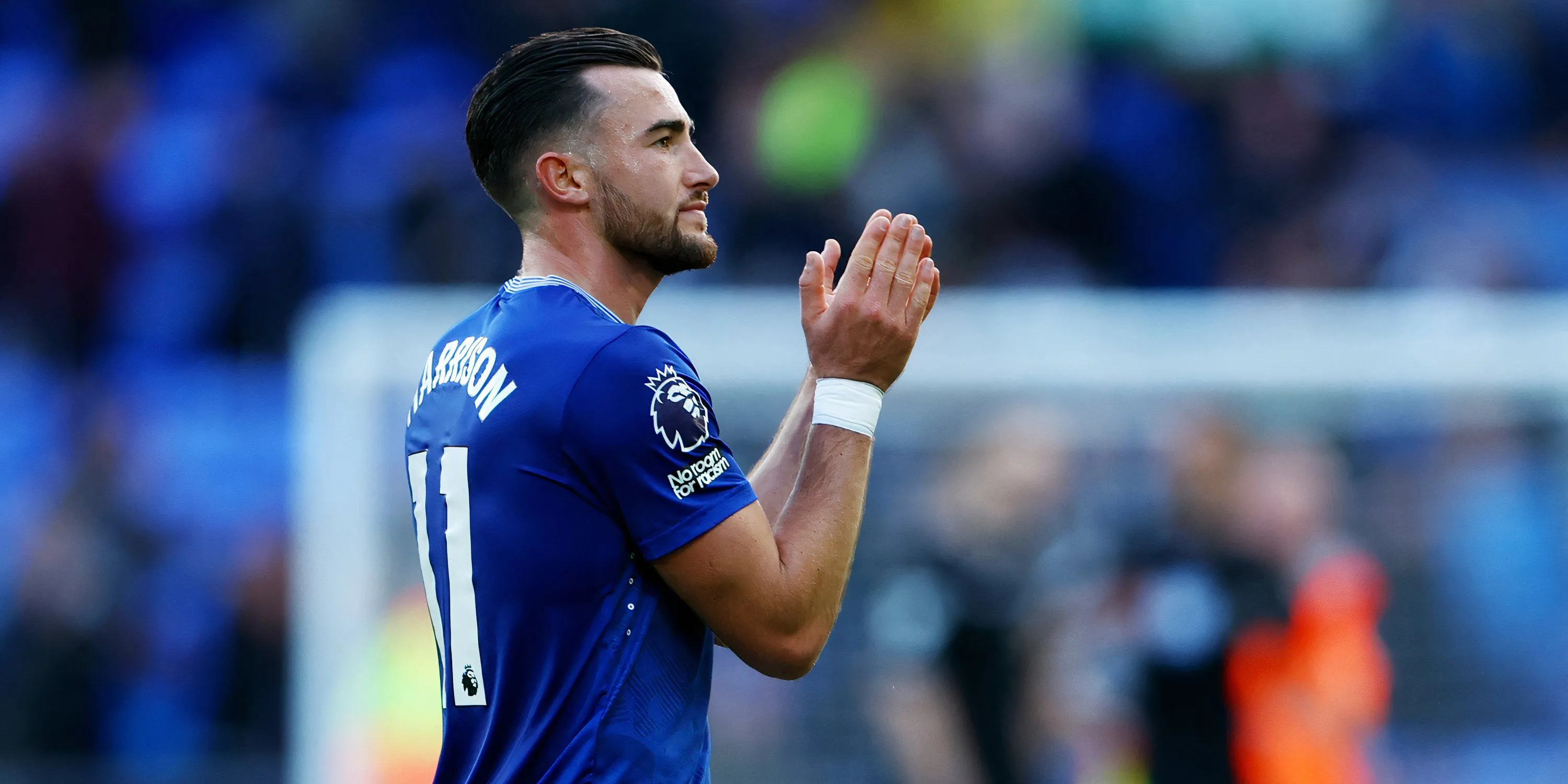 Jack Harrison trong màu áo Everton, phong độ kém cỏi khiến Leeds United tìm kiếm lựa chọn thay thế.