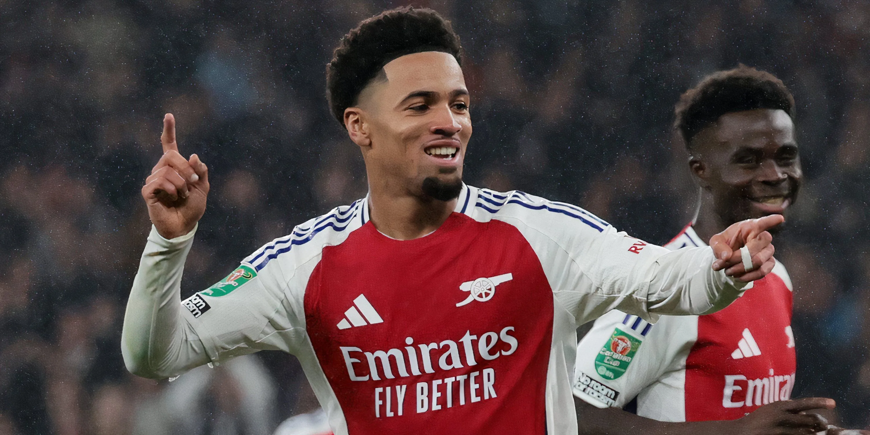 Tiền vệ trẻ Arsenal Ethan Nwaneri ăn mừng bàn thắng, tương lai cầu thủ đang được đàm phán